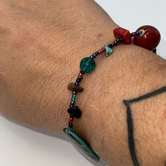 Boho Multi Stone Stretch Bracelet - Picture 4 of 7